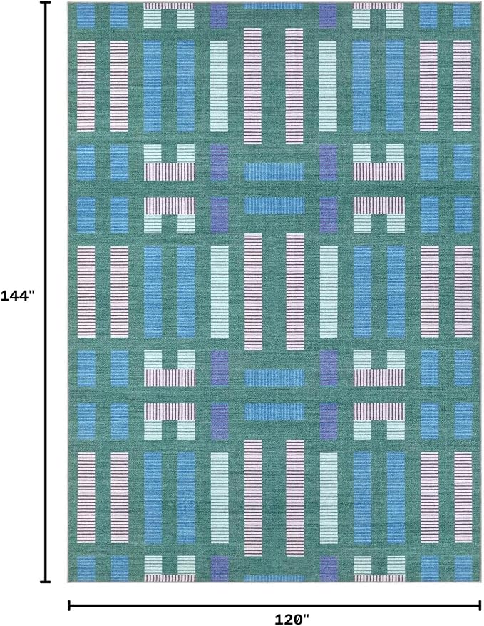 cotiled Boho 10x12 Area Rug for Living Room: Large Moroccan Washable Rug | - Image 2
