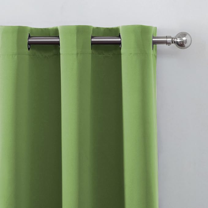 Blackout Curtains 52 x 45 inch/Light Green Curtains Set of 2 Panels/Thermal - Image 7