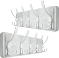 WEBI Coat Rack Wall Mounted,Wood Coat Hooks Wall Mount,16" Hole to Hole,Large Coat Hanger Wall Hook Rack,5 Triple Hooks for Hanging Coats,Hats,Jacket,Clothes,Entryway,White,2 Packs