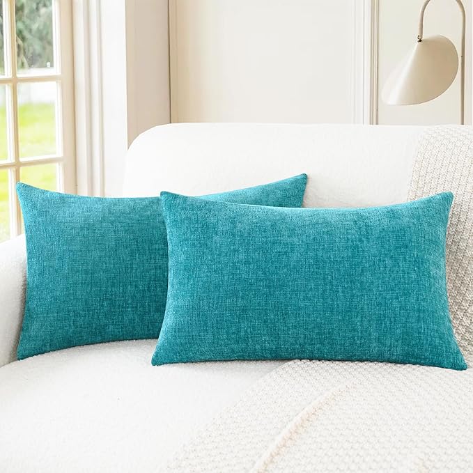 CaliTime Decorative Couch Throw Pillow Covers 26 X 16 Inches Lake Blue | Pack by CaliTime