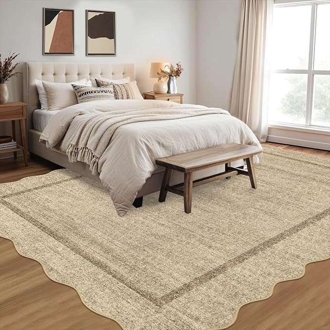 GarveeHome Scalloped Washable Rugs 9x12 Area Rug - Image 2