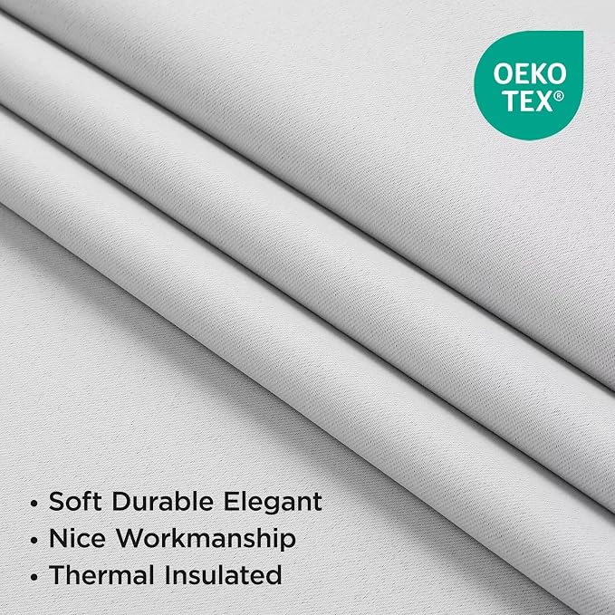 Joydeco 84 Inch 60% Blackout White Curtains 2 Panels, Elegant Soft Sheer - Image 5