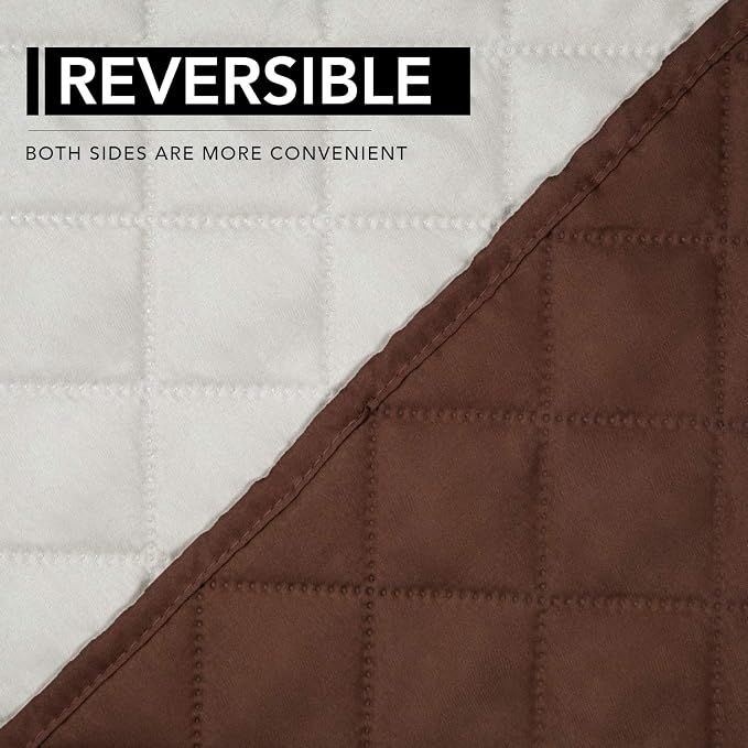 Easy-Going Reversible Couch Cover, Oversized Recliner, Coffee/Ivory | Machine - Image 5