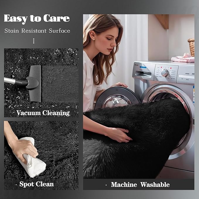 8x10 Area Rugs for Living Room: Fluffy Shag Soft Washable Rug Large Fuzzy Plush - Image 4