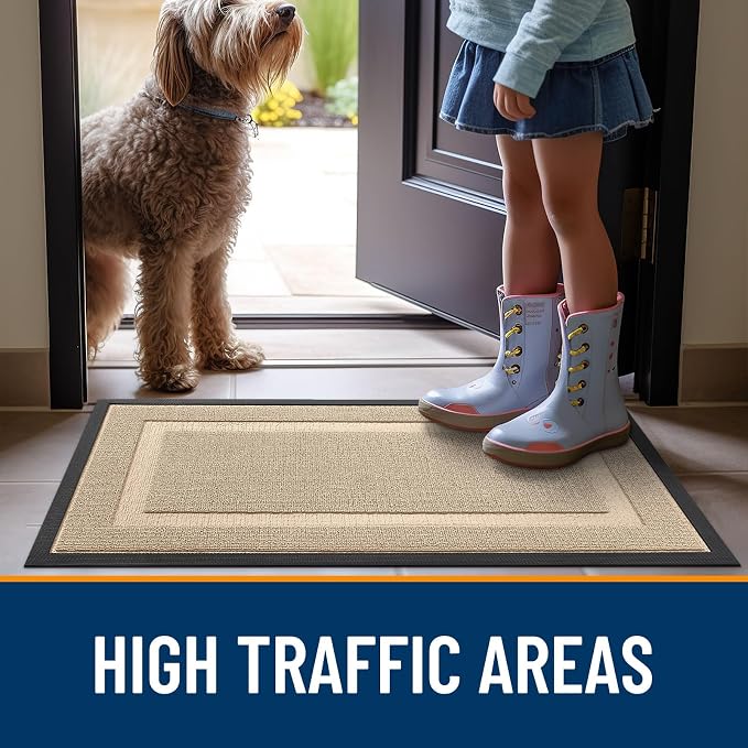 OLANLY Front Door Mat Outside 47x32, All-Season Heavy-Duty Rubber Doormat | - Image 6