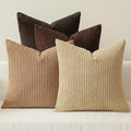 MIULEE Fall Corduroy Decorative Throw Pillow Covers Dark Brown 20x20 | Set of 4 by MIULEE