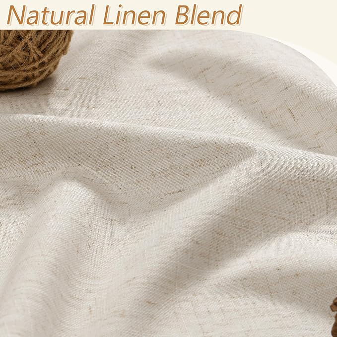 Extra Long 100% Blackout Linen Curtains - Image 3