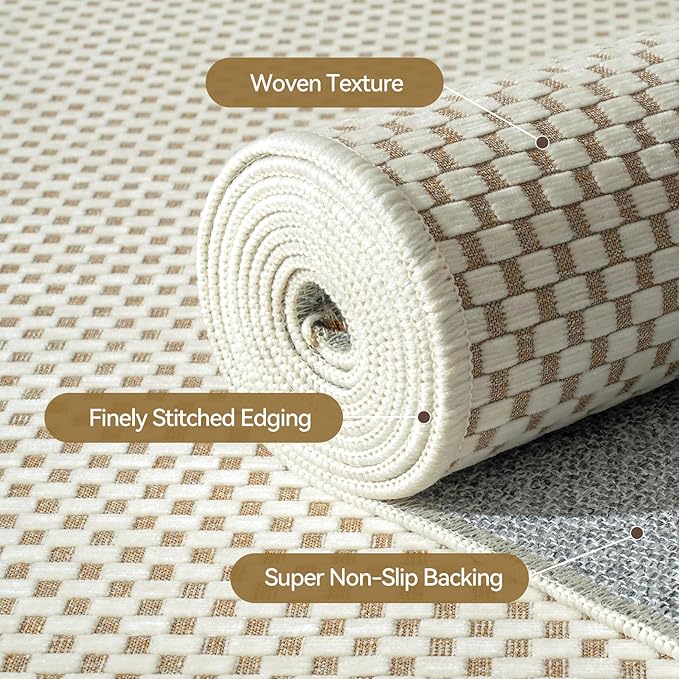Indoor Front Door Mat Entryway Rug Non Slip Washable Beige 2x3 ft | Front Entry - Image 5