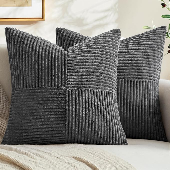 MIULEE Grey Decorative Throw Pillow Covers by MIULEE