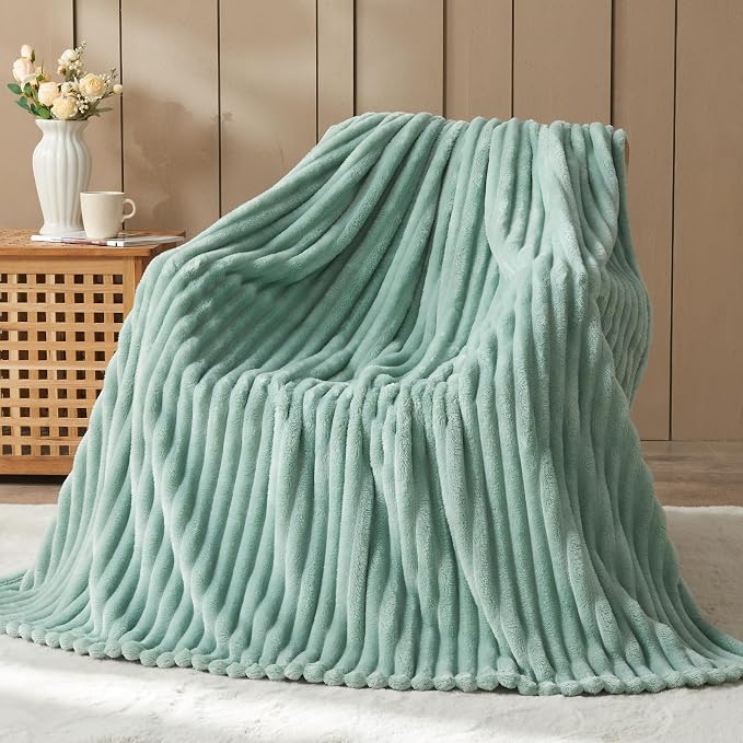 NEWCOSPLAY Fleece Ribbed Cozy Throw Blanket by NEWCOSPLAY