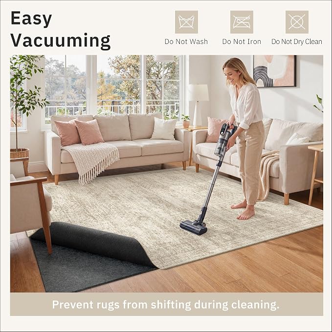 Soalmost Non Slip Rug Pads 8x10, 1/4" Thick Felt Cushioned Rug Gripper Pad | - Image 4