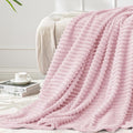 BEDELITE 3D Ribbed Cherry Blossom Fleece Twin Blanket by BEDELITE
