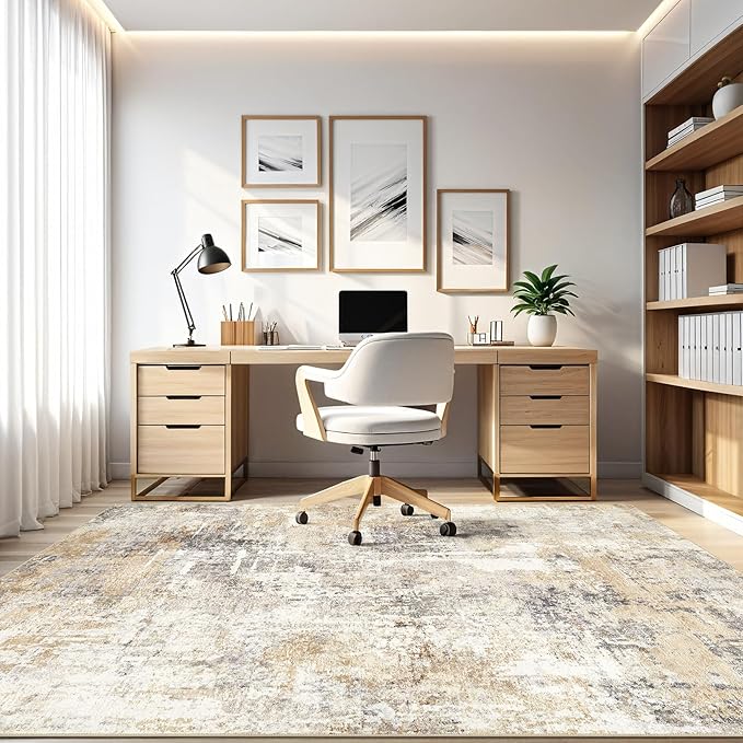 LOONGRUG 10x13 Area Rug Washable Large Neutral Modern Living Room Rugs | - Image 7