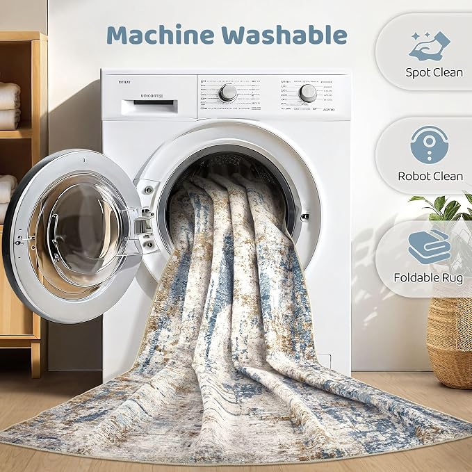 LOONGRUG 9x12 Area Rug Washable Large Neutral Modern Living Room Rugs | - Image 2