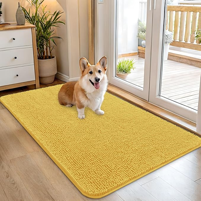 OLANLY Dog Door Mat for Muddy Paws 45x27, Super Absorbent Chenille Mud Mat | by OLANLY
