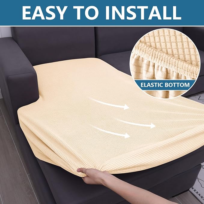 Waterproof Sectional Couch Covers, Non Slip Sofa Cushion Covers | L Shape - Image 8