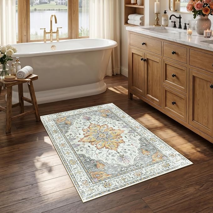 RELEANY Washable Area Rug, Small 2'6"x4', Water Repellent, Pet Friendly by RELEANY
