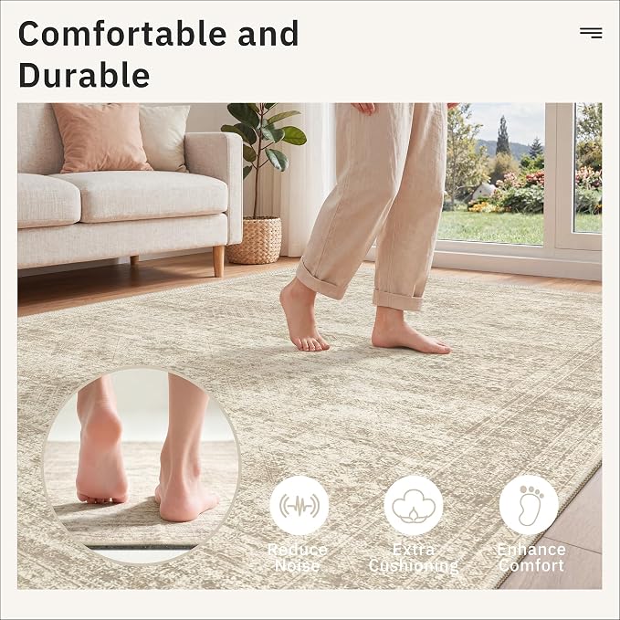 Soalmost Non Slip Rug Pads 5x7, 1/4" Thick Felt Cushioned Rug Gripper Pad | - Image 7