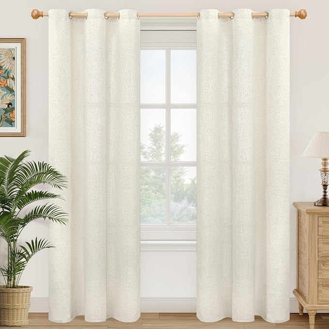 YoungsTex 84 Inches Length Linen Curtains by YoungsTex