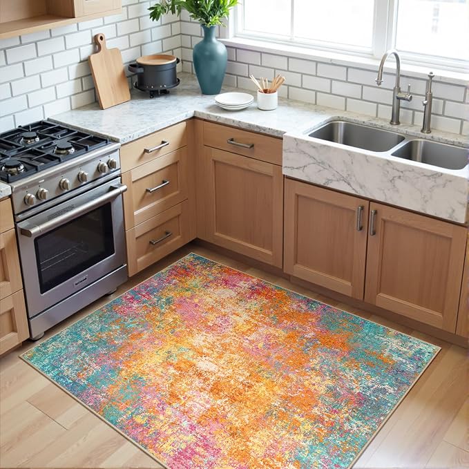 RELEANY Washable 3'x5' Abstract Area Rug - Image 2
