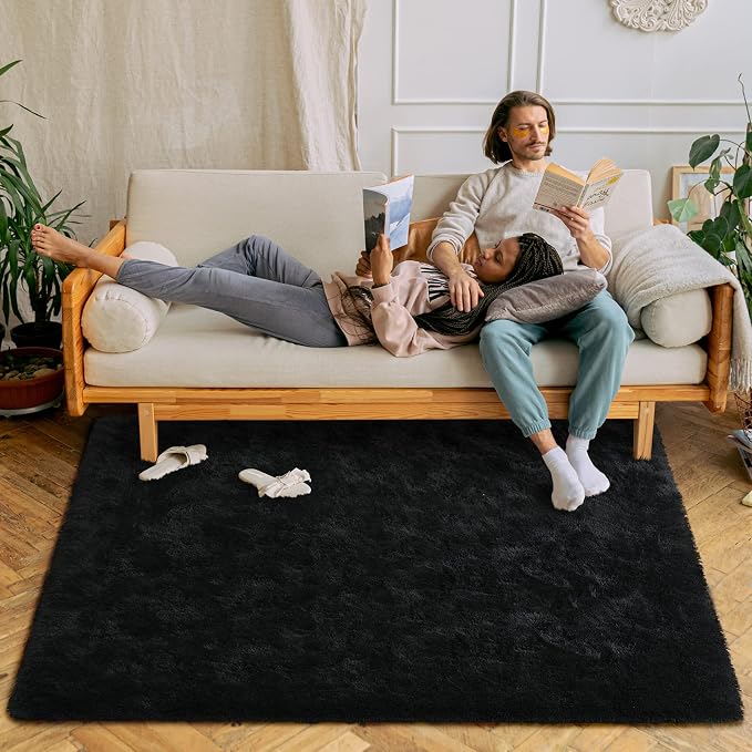 Chicrug Soft Runner Rug for Bedroom Living Room Plush Fluffy Rugs 5x7 | Shag - Image 4