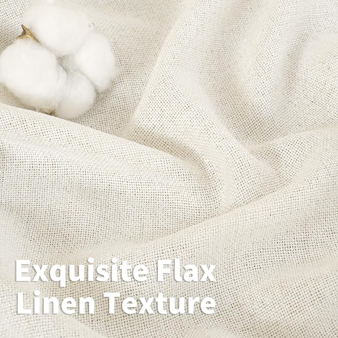 YoungsTex Ivory Linen Curtains 34 x 40 Inch Long - Image 3