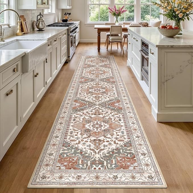 Yamaziot Washable Runner Rug, 2x10 Non-Slip Boho Hallway Kitchen Rug | Stain by Yamaziot