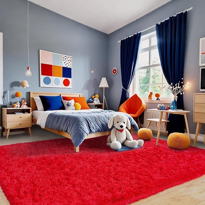 Pionblank 8x10 Rug for Living Room, Fluffy Plush Large Area Rug - Image 2