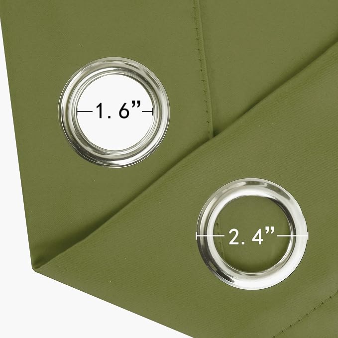 Blackout Curtains 52 x 45 inch/Olive Green Curtains Set of 2 Panels/Thermal - Image 6