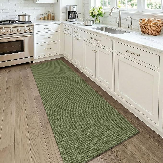 KOZYFLY Woven 2x7 Washable Kitchen Runner Rug, Non Slip Runners - Image 2