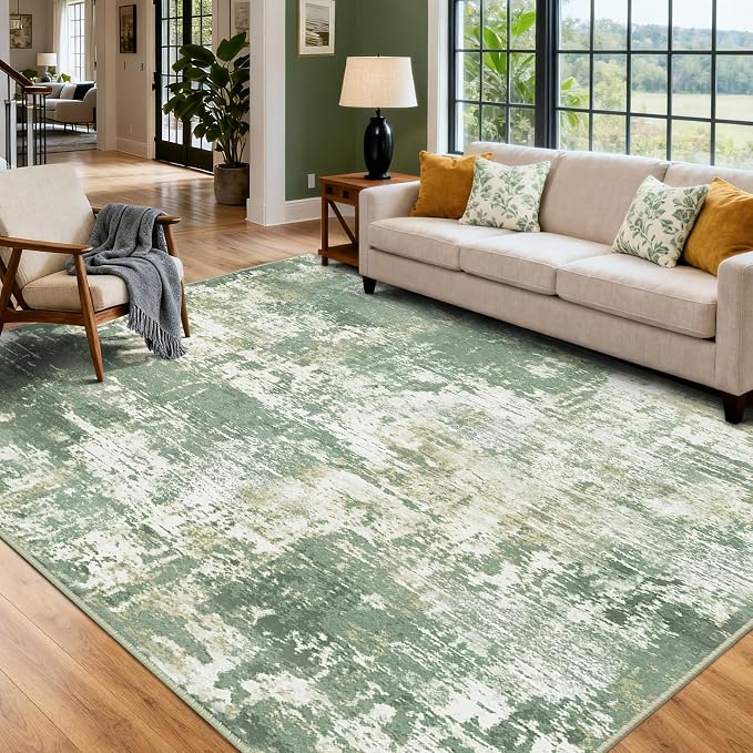 RELEANY Washable 10'x14' Abstract Area Rug by RELEANY