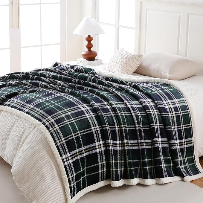 PU MEI Sherpa Fleece Throw Blanket 80" x 90" Reversible Plush Fluffy Large Big - Image 2