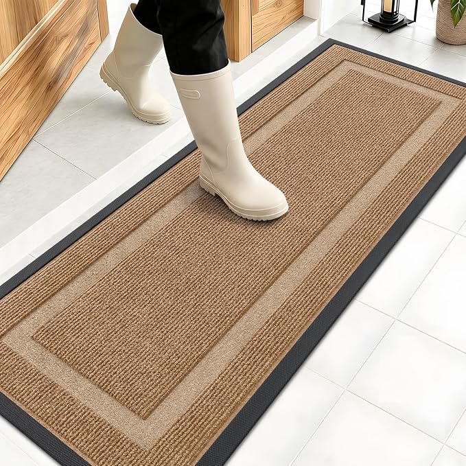 OLANLY Front Door Mat Outside 47x17, All-Season Heavy-Duty Rubber Doormat | by OLANLY