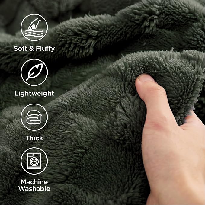 Bedsure GentleSoft Olive Green Throw Blanket - Image 3