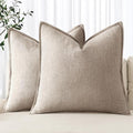 MIULEE Decorative Linen Pillow Covers 20x20 Inch Natural Linen | Boho by MIULEE