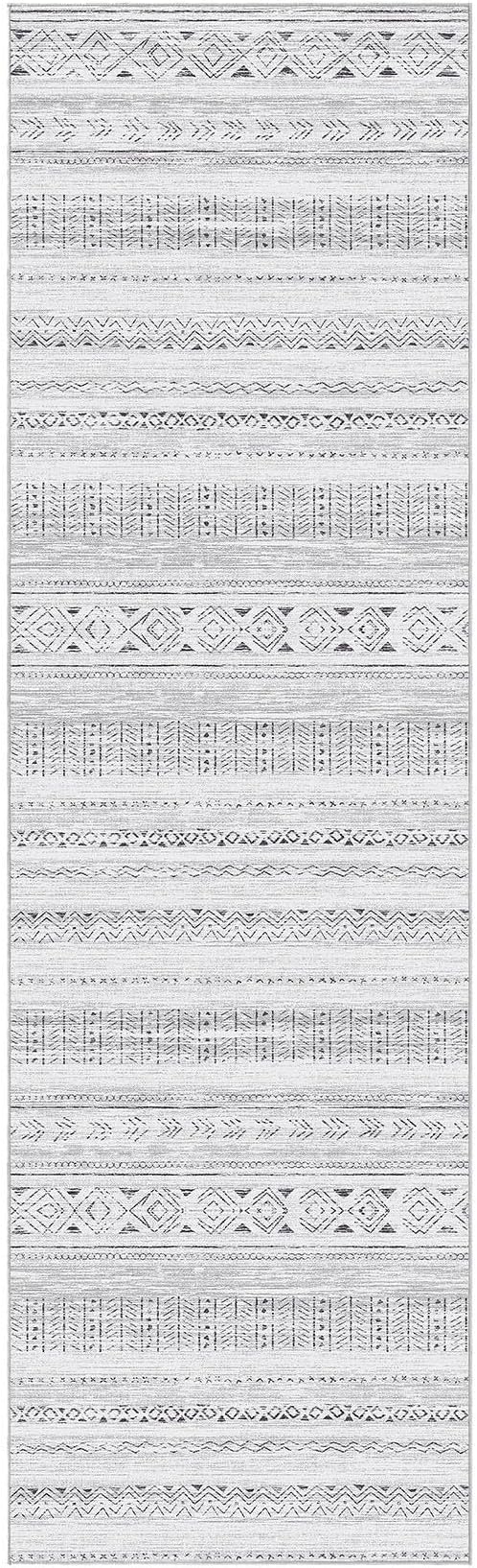 cotiled Hallway 2.6x8 Runner Rugs Washable Boho Rug Dark Grey | Stain Resistan - Image 8