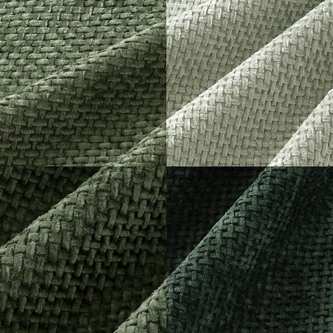 MIULEE Soft Decorative Chenille Pillow Covers Forest Green 16x16 Pack of 4 | - Image 2