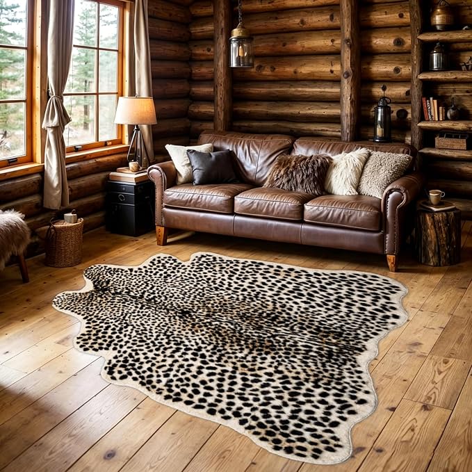 Oversized Cheetah Print Rug, Leopard Area Rug 6.2x8.2 Feet Faux Animal Print - Image 5