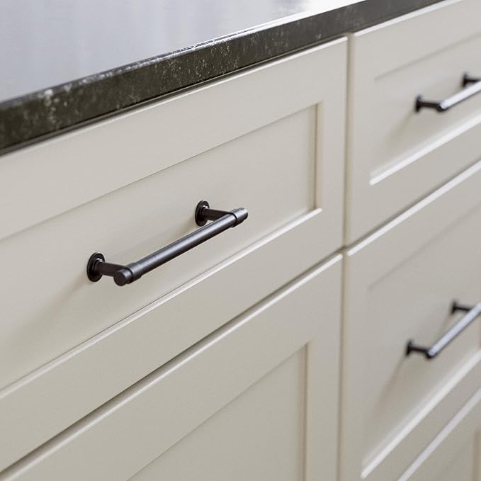 Franklin Brass - Francisco Deep Bronze Cabinet Handles 5 Inch (5") Hole Center Pulls | Easy Install, Durable Hardware for Kitchen Cabinet Door, Drawers, Dresser Pull, Furniture (10 Pack)