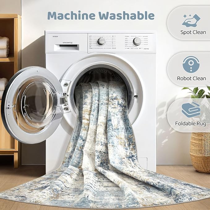 LOONGRUG 10x14 Area Rugs Washable Large Neutral Modern Living Room Rug | - Image 2