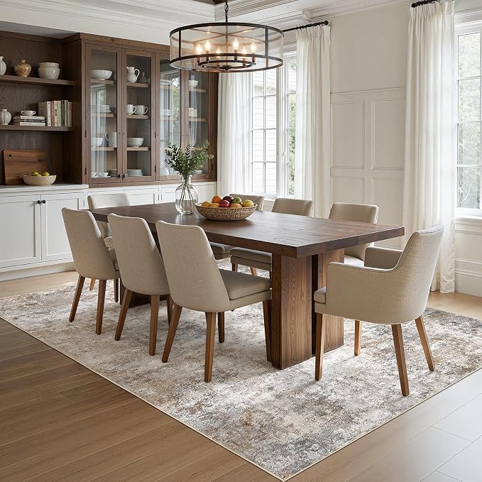 UERMEI 12x18 Area Rug Living Room Rugs Extra Large Brown Grey Carpet | Washable - Image 5