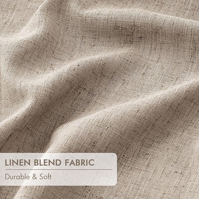 MIULEE Sand Pinch Pleated 100% Blackout Linen Curtains 40x84 Inches | Room - Image 6