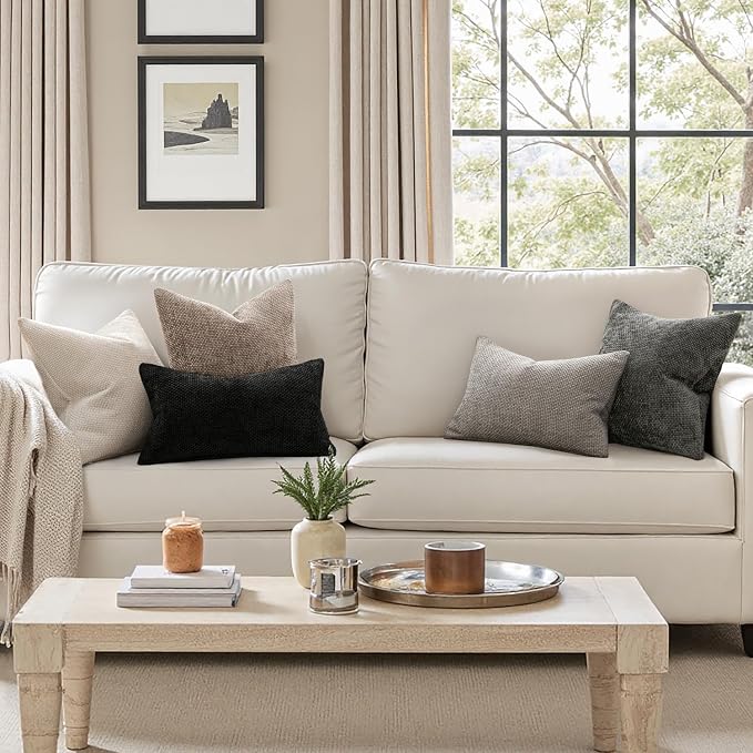 MIULEE Decorative Couch Throw Pillow Covers 22x22 Inch Light Khaki 2 Pack | - Image 2