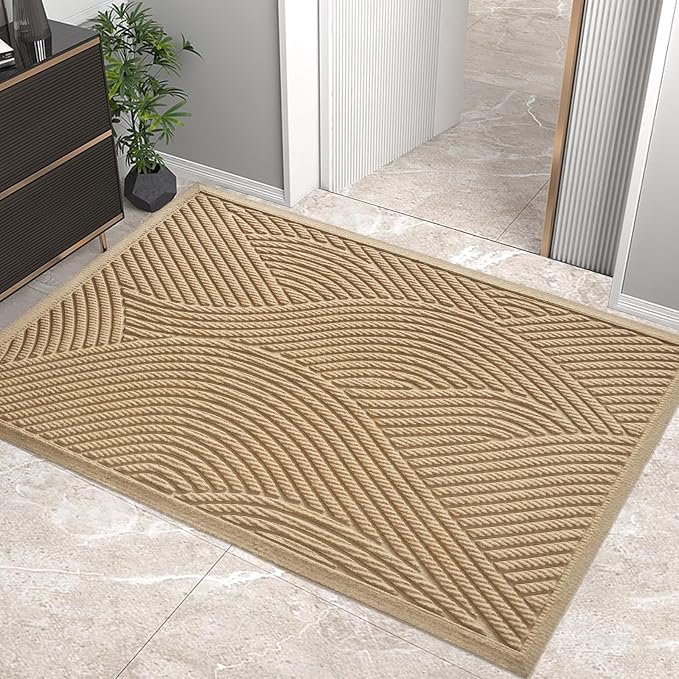 Sturdy Front Door Mat, Absorbent Muddy Dirt Resist Welcome Door Mats Outdoor by HIYARD