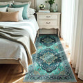 RELEANY Washable Area Rug, Runner 3'x7', Teal | Non-Slip, Water Repellent by RELEANY