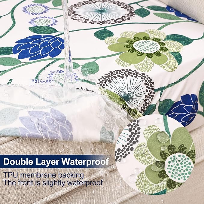 Smiry Waterproof Patio Cushion Covers, Stretch Outdoor Furniture Covers | Couch - Image 2