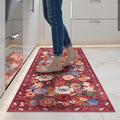 Red Floral Hallway Runner Rug 2x5 by WelcometoBabovid