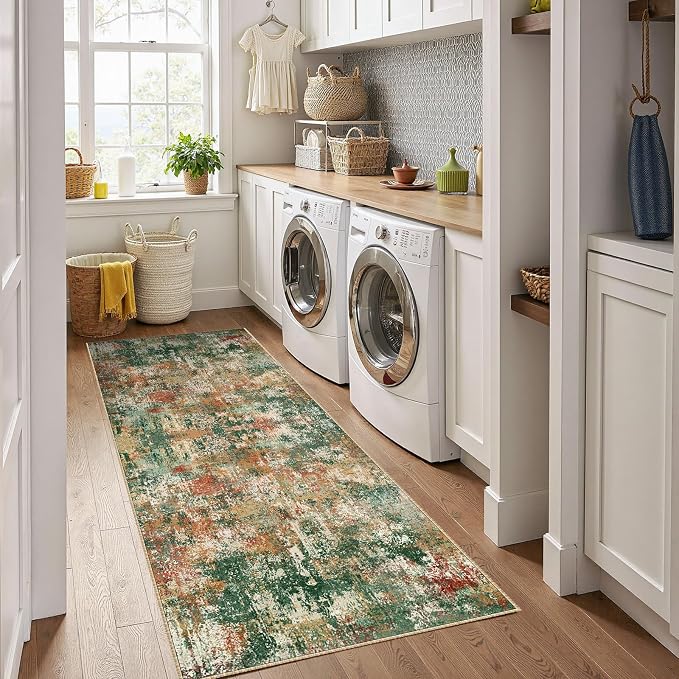 RELEANY Washable Runner 2'x6' Abstract Area Rug - Image 2