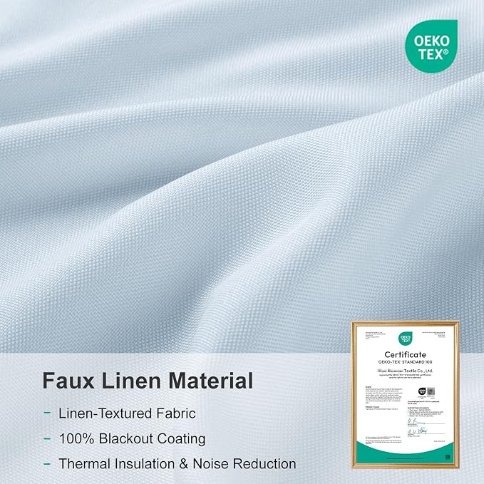 Faux Linen Total Blackout Curtains - Image 7