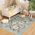 DUKINO 3x5 Area Rug, Floral Washable Rug by DUKINO